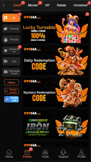 Bonuses In 999HA Game