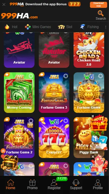 Multiple Games in 999HA APP